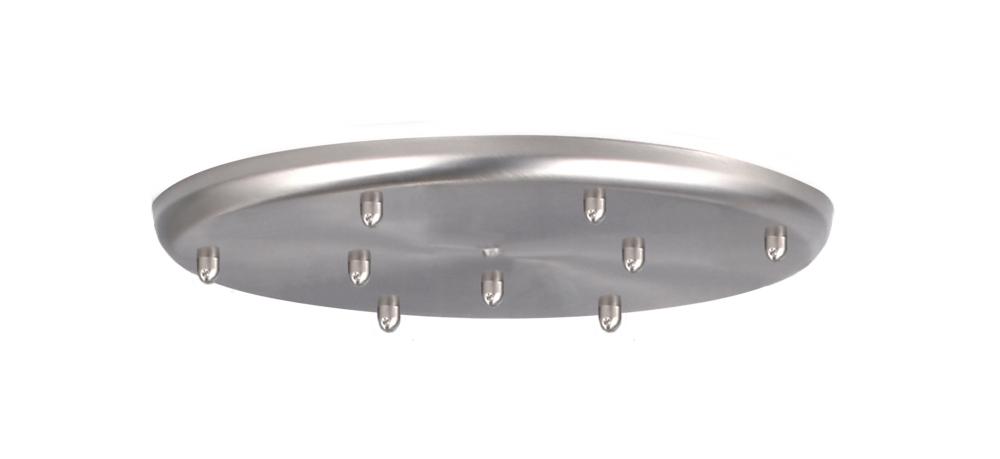 Besa 9-Light Round 12V Multiport Canopy, Satin Nickel, 277V Input