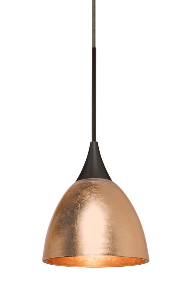 Besa Divi Pendant, Copper Foil, Bronze, 1x50W Gy6.35