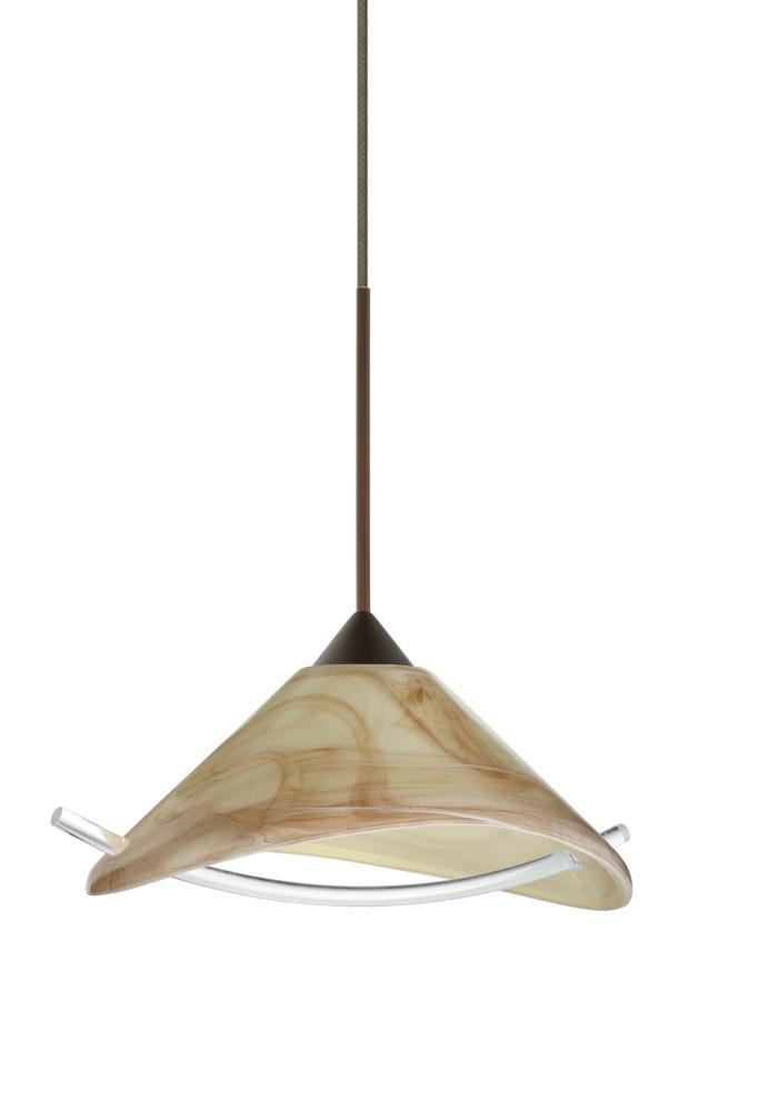 Besa Pendant For Multport Canopy Hoppi Bronze Mocha/Clear 1x50W Halogen