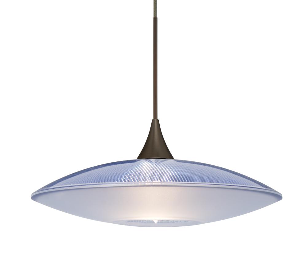 Besa Pendant For Multiport Canopy Spazio Bronze Blue/Frost 1x50W Halogen, 15Ft. Cord