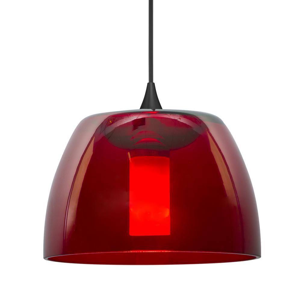 Besa Spur Pendant For Multiport Canopy, Red, Black Finish, 1x35W MAX GY6.35 Base