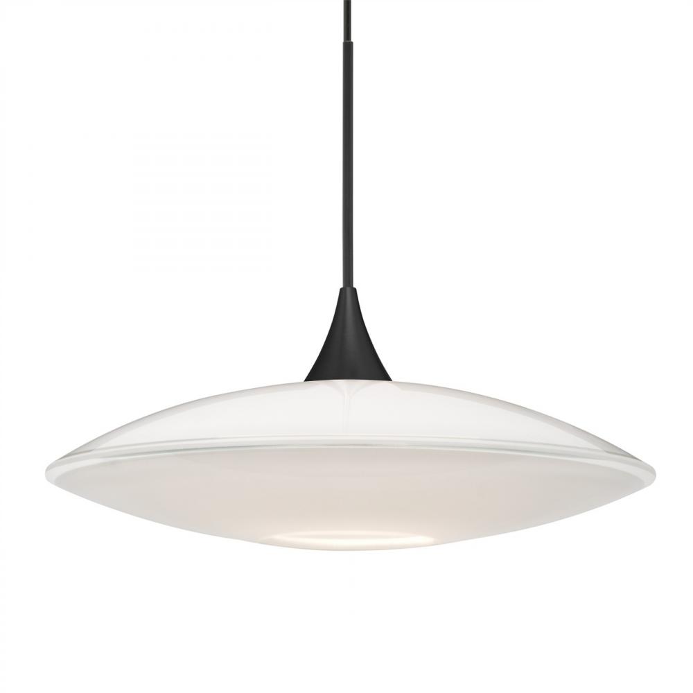 Besa Pendant Spazio, Black Finish, Opal Glossy 1x5W LED