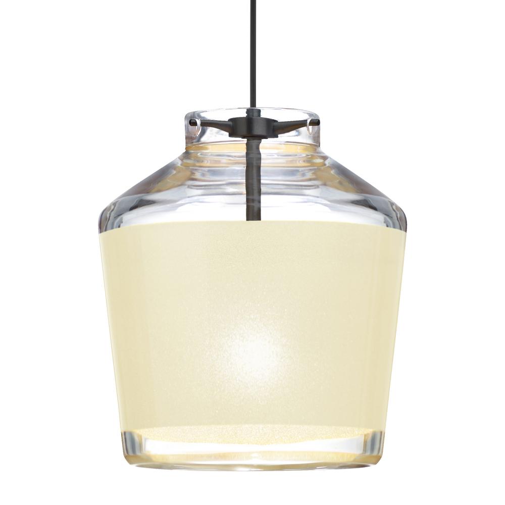 Besa Pendant Pica 6 Black Finish, Creme Sand 1x50W MAX GY6.35 Base