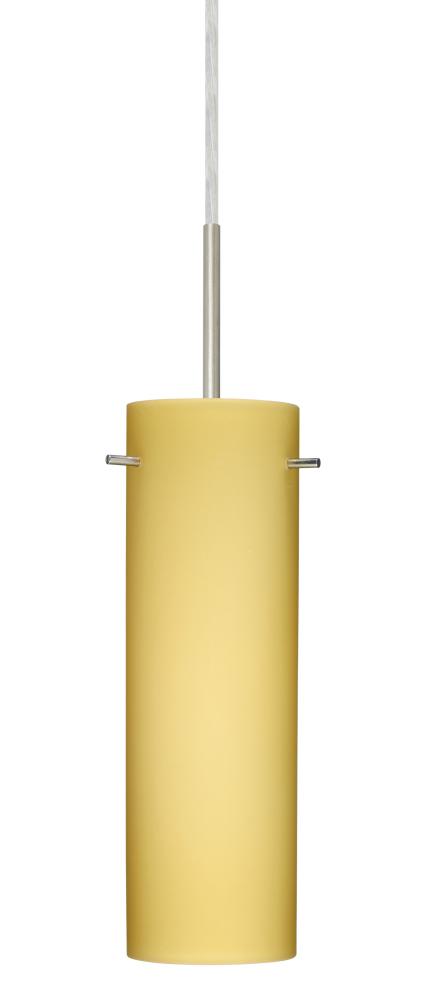 Besa Copa Pendant Satin Nickel Vanilla Matte 1x40W B10 Medium Base