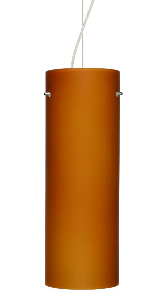 Besa Pendant Tondo 18 Satin Nickel Amber Matte 1x150W A21