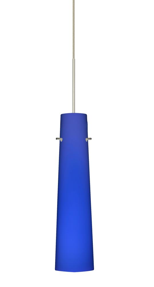 Besa Camino Pendant Satin Nickel Cobalt Blue Matte 1x50W Halogen