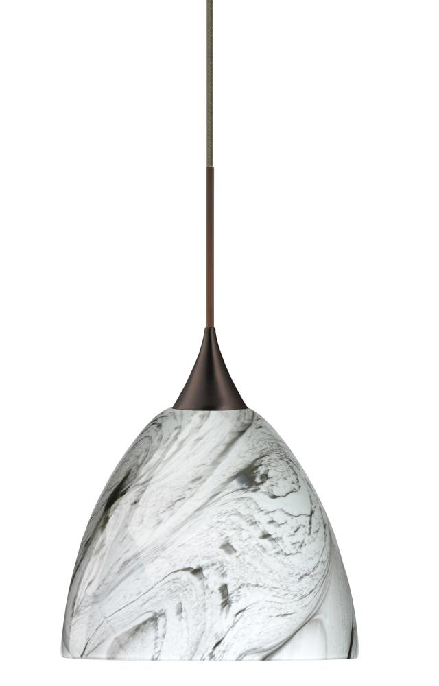 BESA PENDANT SASHA BRONZE MARBLE GRIGIO 1X6W LED