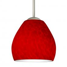 Besa Lighting 1BC-4122RC-MED-SN - Besa Bolla Pendant Red Cloud Satin Nickel 1x40W MAX E26 Base