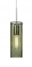 Besa Lighting 1JC-JUNI10MS-EDIL-SN-L - Besa, Juni 10 Cord Pendant, Moss Bubble, Satin Nickel, 1x4W LED Filament, 15Ft. Cord