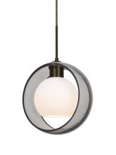 Besa Lighting 1JC-MANASM-LED-BR - Besa Mana Pendant, Smoke/Opal, Bronze Finish, 1x9W LED