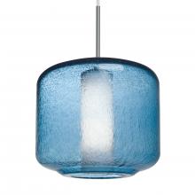 Besa Lighting 1JC-NILES10BO-SN-L - Besa Niles 10 Pendant, Blue Bubble/Opal, Satin Nickel Finish, 1x60W Medium Base T10,