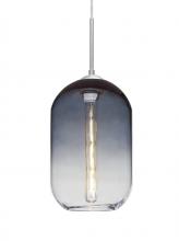 Besa Lighting 1JC-OMEGA12ST-EDIL-SN - Besa, Omega 12 Cord Pendant, Steel/Clear, Satin Nickel Finish, 1x4W LED Filament