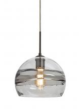 Besa Lighting 1JC-SPIR10SC-EDIL-BR - Besa Spirit 10 Pendant, Smoke/Clear, Bronze Finish, 1x8W LED Filament