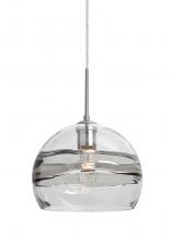 Besa Lighting 1JC-SPIR10SC-SN - Besa Spirit 10 Pendant, Smoke/Clear, Satin Nickel Finish, 1x60W Medium Base