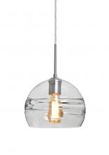 Besa Lighting 1JC-SPIR8CL-EDIL-SN - Besa Spirit 8 Pendant, Clear, Satin Nickel Finish, 1x8W LED Filament