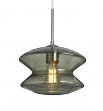 Besa Lighting 1JC-ZENMS-EDIL-SN - Besa, Zen Cord Pendant, Moss Bubble, Satin Nickel Finish, 1x8W LED Filament