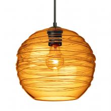 Besa Lighting 1JT-462782-BK - Besa Wave 10 Pendant Black Amber 1x60W MAX E26 Base