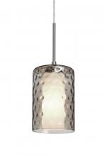 Besa Lighting 1JT-ESASM-SN - Besa, Esa Cord Pendant, Smoke, Satin Nickel Finish, 1x60W Medium Base