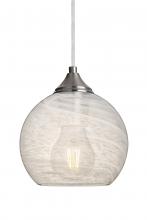 Besa Lighting 1JT-JILLYCL-EDIL-SN - Besa, Jilly Cord Pendant, Vapor Clear, Satin Nickel Finish, 1x5W LED Filament