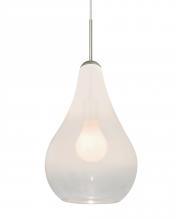 Besa Lighting 1JT-LEONWC-SN - Besa, Leon Cord Pendant, Milky White/Clear, Satin Nickel Finish, 1x60W Medium base