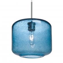 Besa Lighting 1JT-NILES10BL-SN-L - Besa Niles 10 Pendant, Blue Bubble, Satin Nickel Finish, 1x60W Medium Base T10, 15Ft.