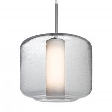 Besa Lighting 1JT-NILES10CO-SN-L - Besa Niles 10 Pendant, Clear Bubble/Opal, Satin Nickel Finish, 1x60W Medium Base T10,