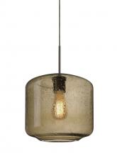 Besa Lighting 1JT-NILES10SM-EDIL-BR-L - Besa Niles 10 Pendant, Smoke Bubble, Bronze Finish, 1x4W LED Filament, 15Ft. Cord