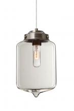 Besa Lighting 1JT-OLINCL-SN - Besa Olin Pendant Satin Nickel Clear 1x60W Medium Base T10