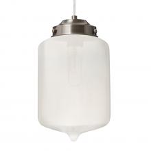 Besa Lighting 1JT-OLINFR-SN-L - Besa Olin Pendant Satin Nickel Frost 1x60W Medium Base T10, 15Ft. Cord