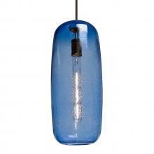 Besa Lighting 1JT-PINOT18BL-BR - Besa, Pinot 18 Cord Pendant, Blue Bubble, Bronze FInish 1x60W Incandescent