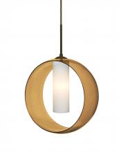 Besa Lighting 1JT-PLATOAM-BR - Besa, Plato Cord Pendant, Amber/Opal, Bronze Finish, 1x60W Medium Base