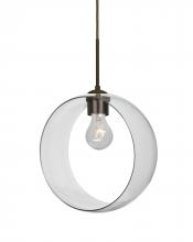 Besa Lighting 1JT-PLATOCL-BR-NI - Besa, Plato Cord Pendant, Clear, Bronze Finish, 1x60W Medium Base