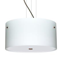 Besa Lighting 1KV-400807-LED-BR - Besa Tamburo 16 Pendant Opal Matte Bronze 3x11W LED