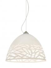 Besa Lighting 1KX-KIEVWH-LED-SN - Besa Kiev Pendant, White, Satin Nickel Finish, 1x9W LED