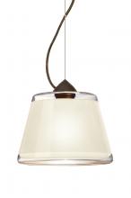 Besa Lighting 1KX-PIC9WH-BR - Besa Pica 9 Pendant 1Kx White Sand Bronze 1x75W Medium Base