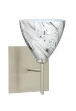 Besa Lighting 1SW-1779MG-SN-SQ - Besa Wall With SQ Canopy Mia Satin Nickel Marble Grigio 1x40W G9