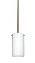 Besa Lighting 1TT-440407-SN-L - Besa Stem Stilo 7 Pendant Satin Nickel Opal Matte 1x50W Candelabra, 15Ft. Cord