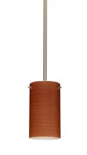 Besa Lighting 1TT-4404CH-MED-SN-L - Besa Stem Stilo 7 Pendant Satin Nickel Cherry 1x40W B10 Med, 15Ft. Cord