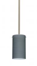 Besa Lighting 1TT-4404TN-MED-SN-L - Besa Stem Stilo 7 Pendant Satin Nickel Titan 1x40W B10 Med, 15Ft. Cord