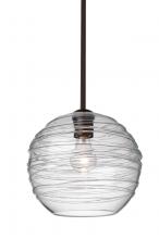 Besa Lighting 1TT-462761-BR - Besa Wave 10 Stem Pendant Bronze Clear 1x60W Medium Base