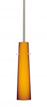 Besa Lighting 1TT-567480-HAL-SN - Besa Camino Stem Pendant Satin Nickel Amber Matte 1x40W Halogen