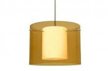 Besa Lighting 1TT-G00707-SN - Besa Stem Pendant Pahu 16 Satin Nickel Transparent Armagnac/Opal 1x150W Medium Base A