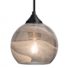 Besa Lighting 1TT-JILLYSM-BK - Besa, Jilly Stem Pendant, Vapor Smoke, Black Finish, 1x60W MAX E26 Base