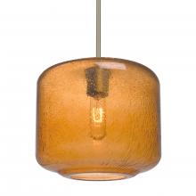 Besa Lighting 1TT-NILES10AM-SN-L - Besa Niles 10 Pendant, Amber Bubble, Satin Nickel Finish, 1x60W Medium Base T10, 15Ft