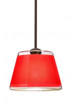 Besa Lighting 1TT-PIC9RD-BR - Besa Stem Pendant Pica 9 Bronze Red Sand 1x75W Medium Base