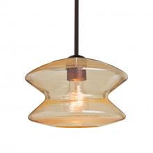 Besa Lighting 1TT-ZENGD-BR-L - Besa, Zen Stem Pendant , Gold Bubble, Bronze Finish, 1x60W Medium Base, 15Ft. Cord