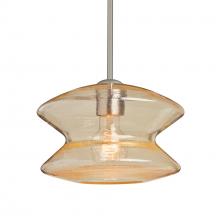 Besa Lighting 1TT-ZENGD-SN-L - Besa, Zen Stem Pendant , Gold Bubble, Satin Nickel Finish, 1x60W Medium Base, 15Ft. C