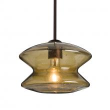 Besa Lighting 1TT-ZENLT-BR-L - Besa, Zen Stem Pendant , Latte Bubble, Bronze Finish, 1x60W Medium Base, 15Ft. Cord