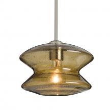 Besa Lighting 1TT-ZENLT-SN-L - Besa, Zen Stem Pendant , Latte Bubble, Satin Nickel Finish, 1x60W Medium Base, 15Ft.