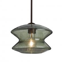 Besa Lighting 1TT-ZENMS-BR-L - Besa, Zen Stem Pendant , Moss Bubble, Bronze Finish, 1x60W Medium Base, 15Ft. Cord